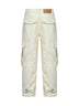 Ivory cotton baggy-fit cargo trousers
