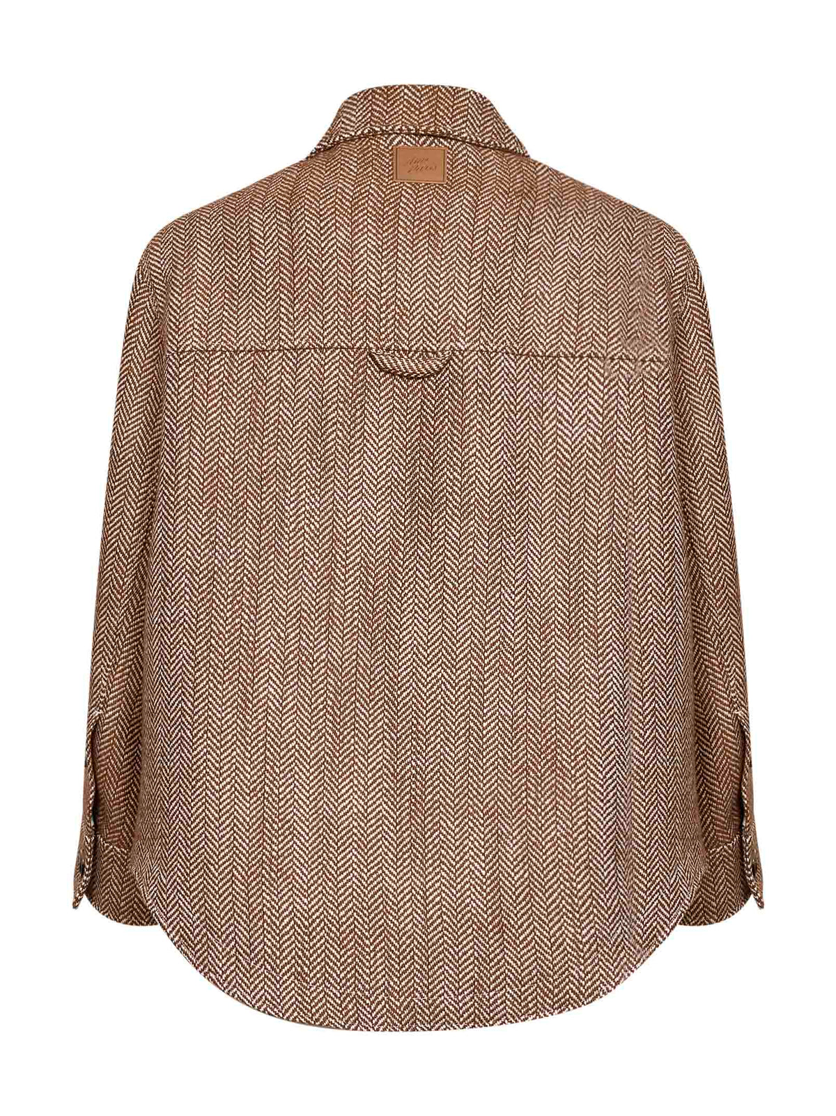 Marron herringbone wool overshirt