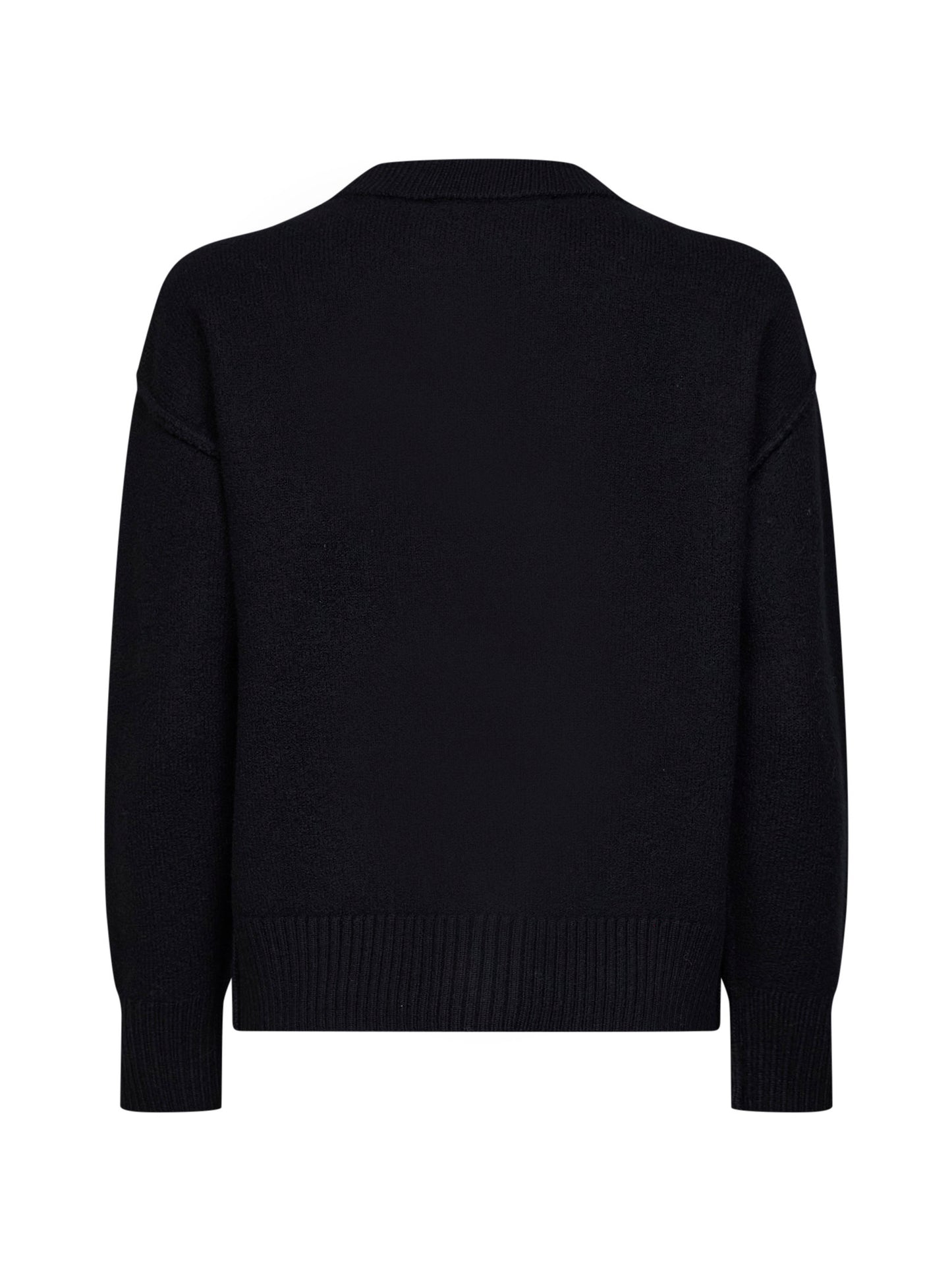 Cardigan Ami de Cœur in lana merino infeltrita nera