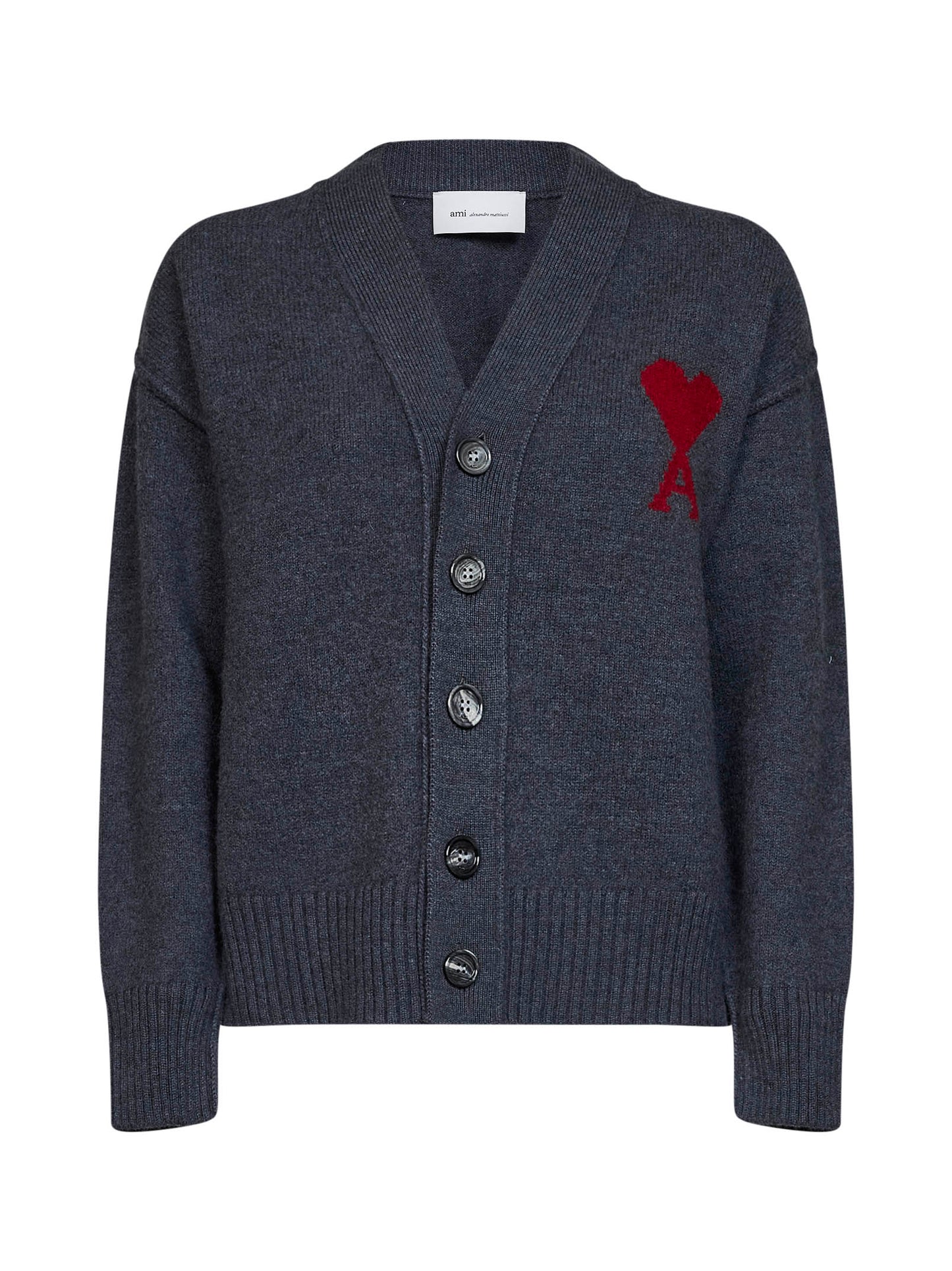 Cardigan Ami de Cœur in lana merino infeltrita grigia