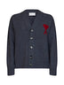 Cardigan Ami de Cœur in lana merino infeltrita grigia