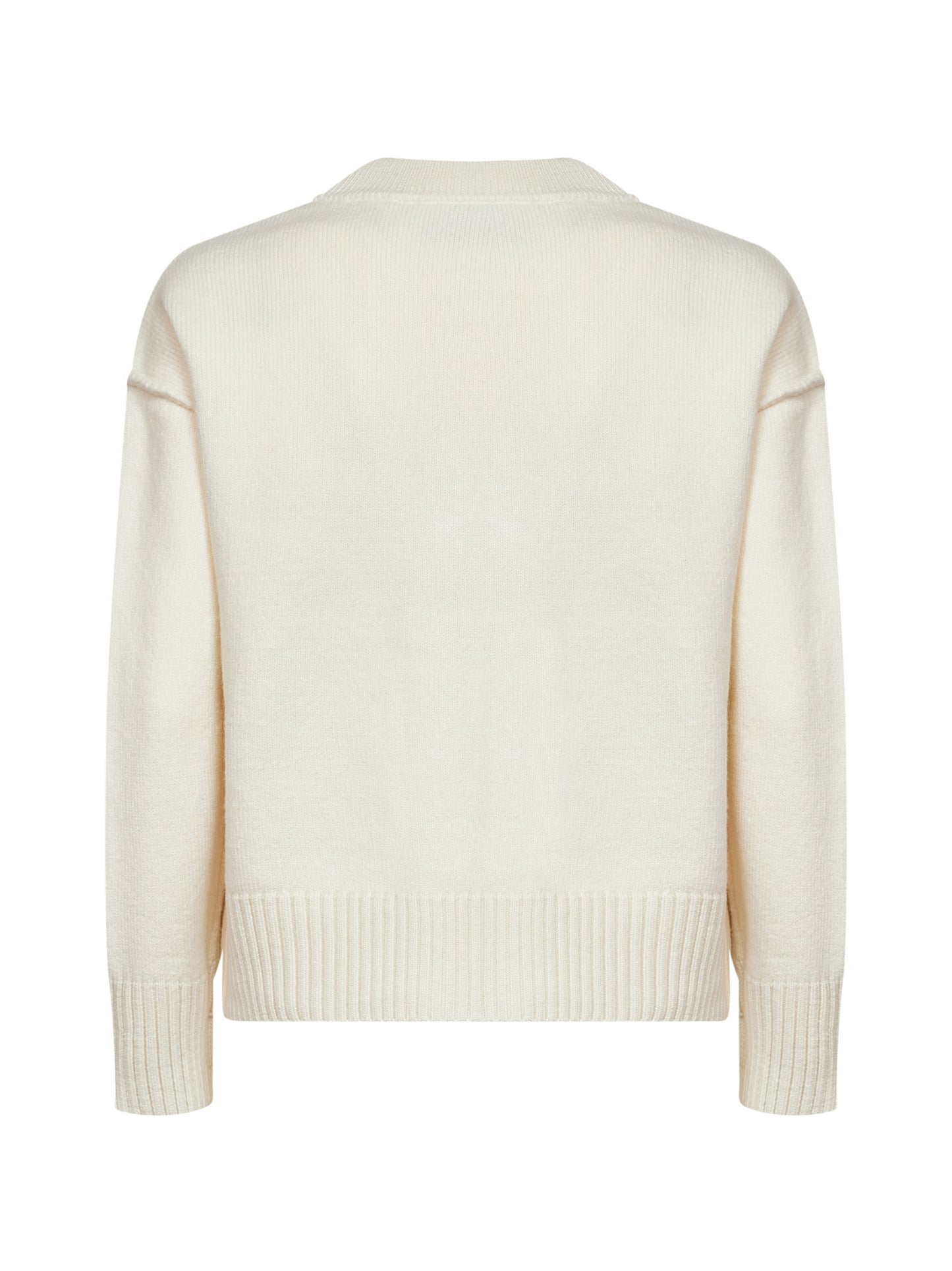 Ecru felted merino wool Ami de Cœur cardigan