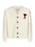 Cardigan Ami de Cœur in lana merino infeltrita ecrù