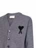 Grey felted merino wool Ami de Cœur cardigan