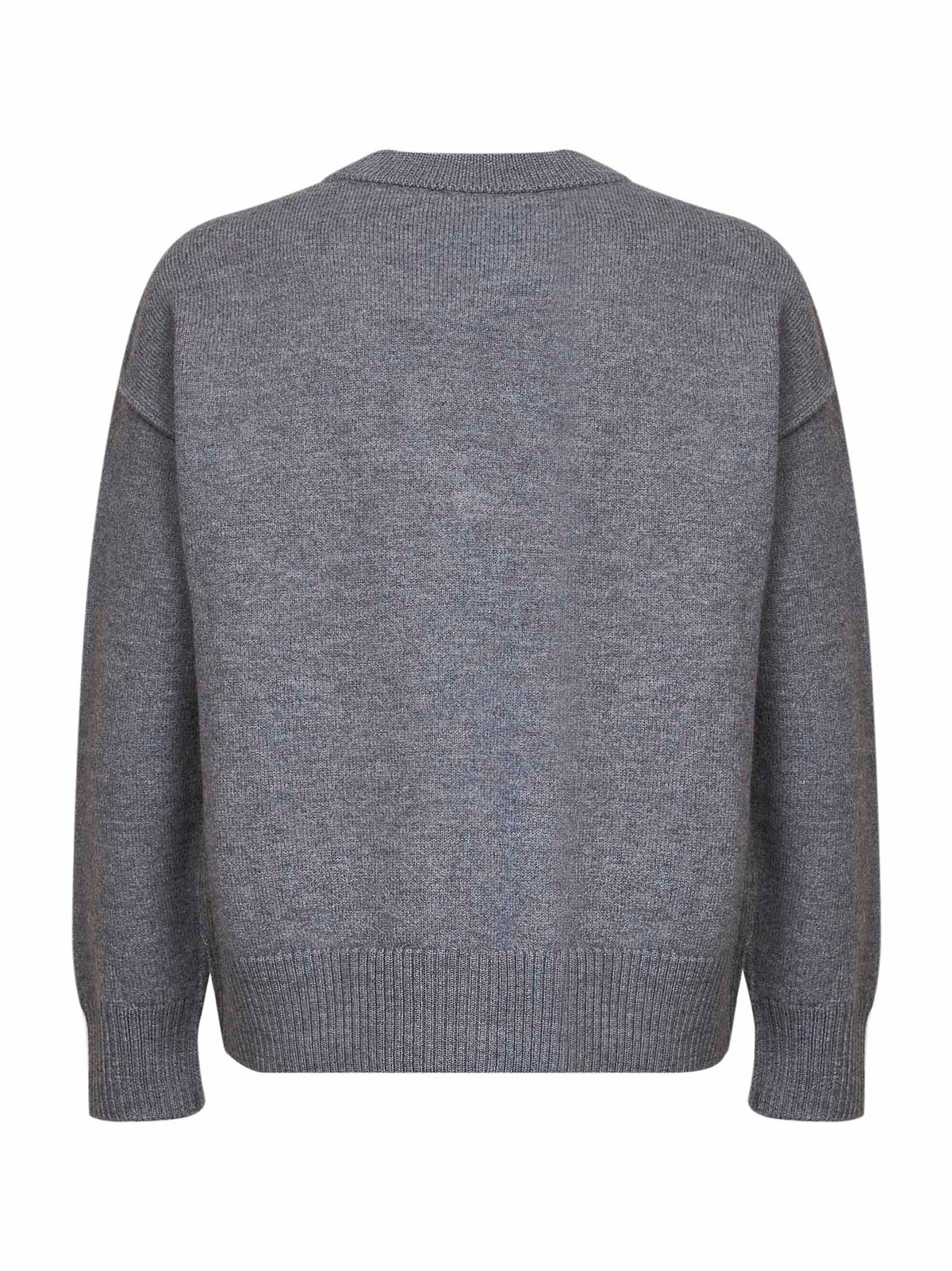Grey felted merino wool Ami de Cœur cardigan
