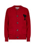 Cardigan Ami de Cœur in lana merino infeltrita rossa