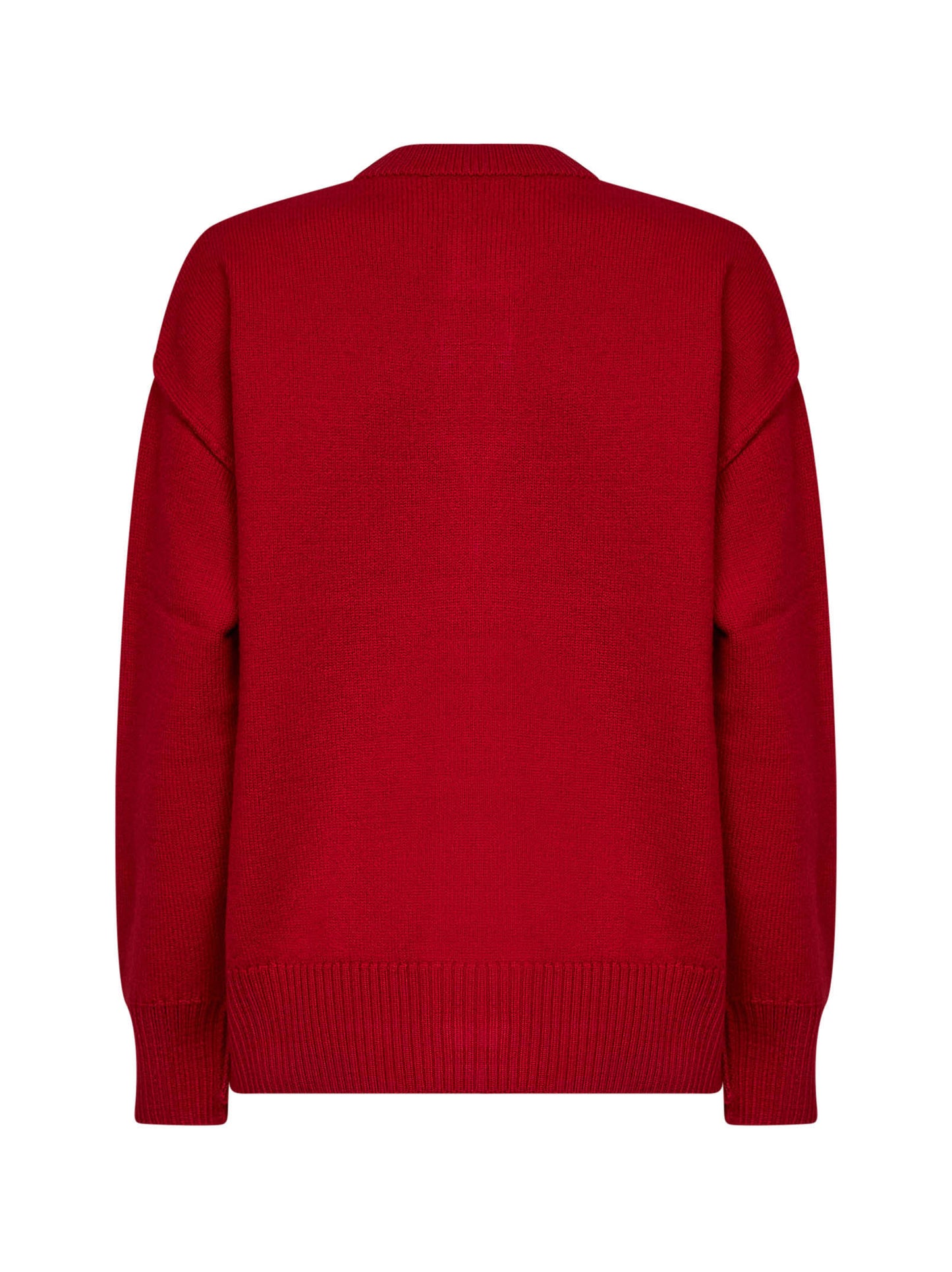 Cardigan Ami de Cœur in lana merino infeltrita rossa