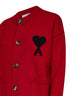 Cardigan Ami de Cœur in lana merino infeltrita rossa