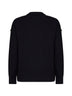Black felted merino wool Ami de Cœur crewneck sweater