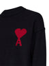 Black felted merino wool Ami de Cœur crewneck sweater