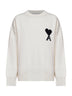 Maglione girocollo Ami de Cœur in lana merino infeltrita ecrù