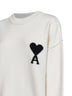 Maglione girocollo Ami de Cœur in lana merino infeltrita ecrù