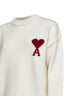 Maglione girocollo Ami de Cœur in lana merino infeltrita ecrù