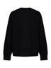 Maglione girocollo Ami de Cœur in lana merino infeltrita nera<BR/>