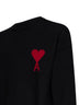 Maglione girocollo Ami de Cœur in lana merino infeltrita nera<BR/>