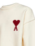 Maglione girocollo Ami de Cœur in lana merino infeltrita ecrù