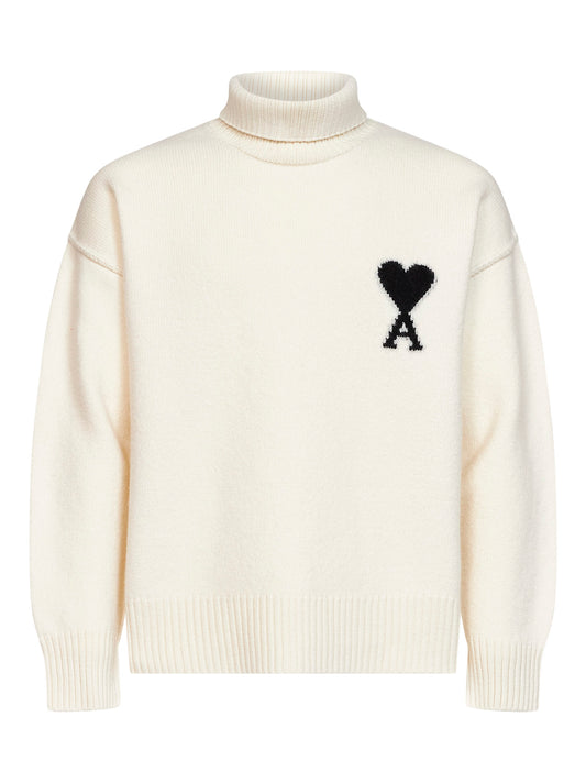Maglione Ami de Cœur in lana merino infeltrita ecrù