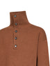 Camel compact wool knit button-up sweater