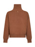 Camel compact wool knit button-up sweater