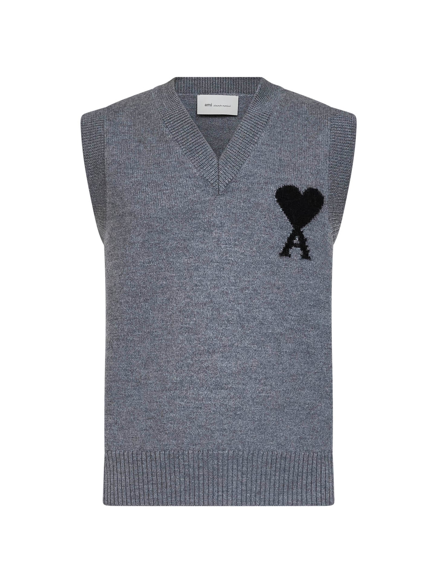 Gilet Ami de Cœur in lana merino infeltrita grigia