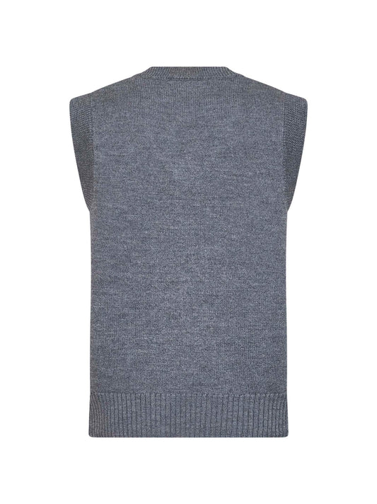 Grey felted merino wool knit Ami de Cœur vest