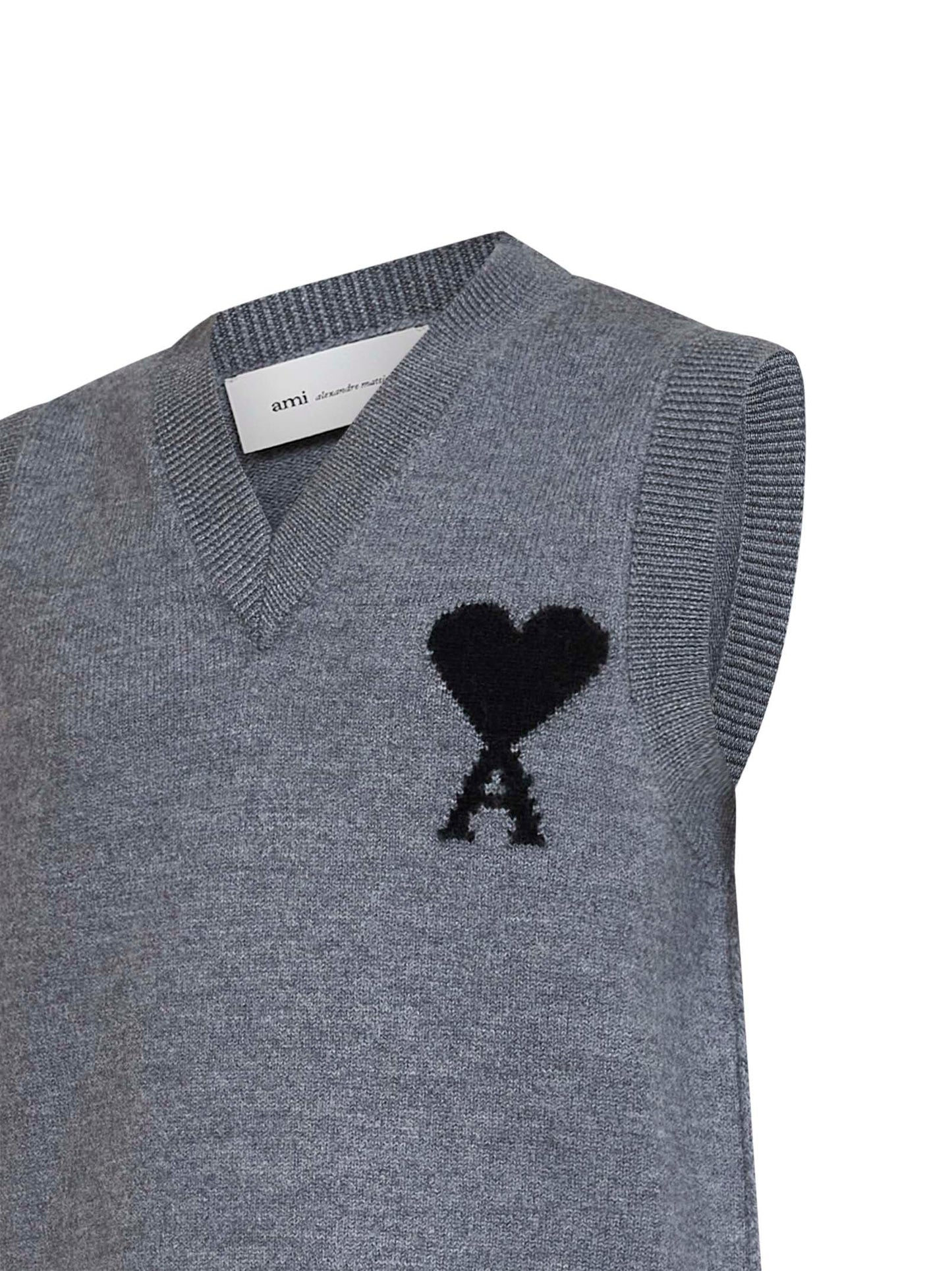 Gilet Ami de Cœur in lana merino infeltrita grigia
