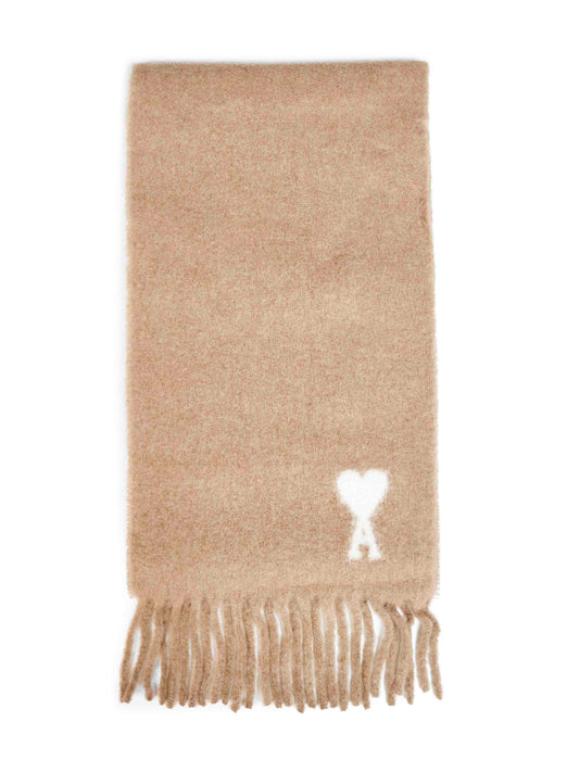 Sciarpa Ami de Cœur in misto alpaca e lana beige