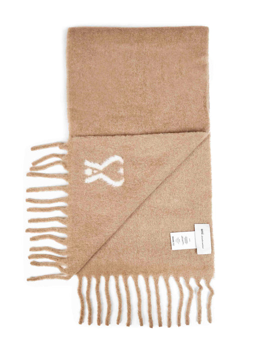 Sciarpa Ami de Cœur in misto alpaca e lana beige