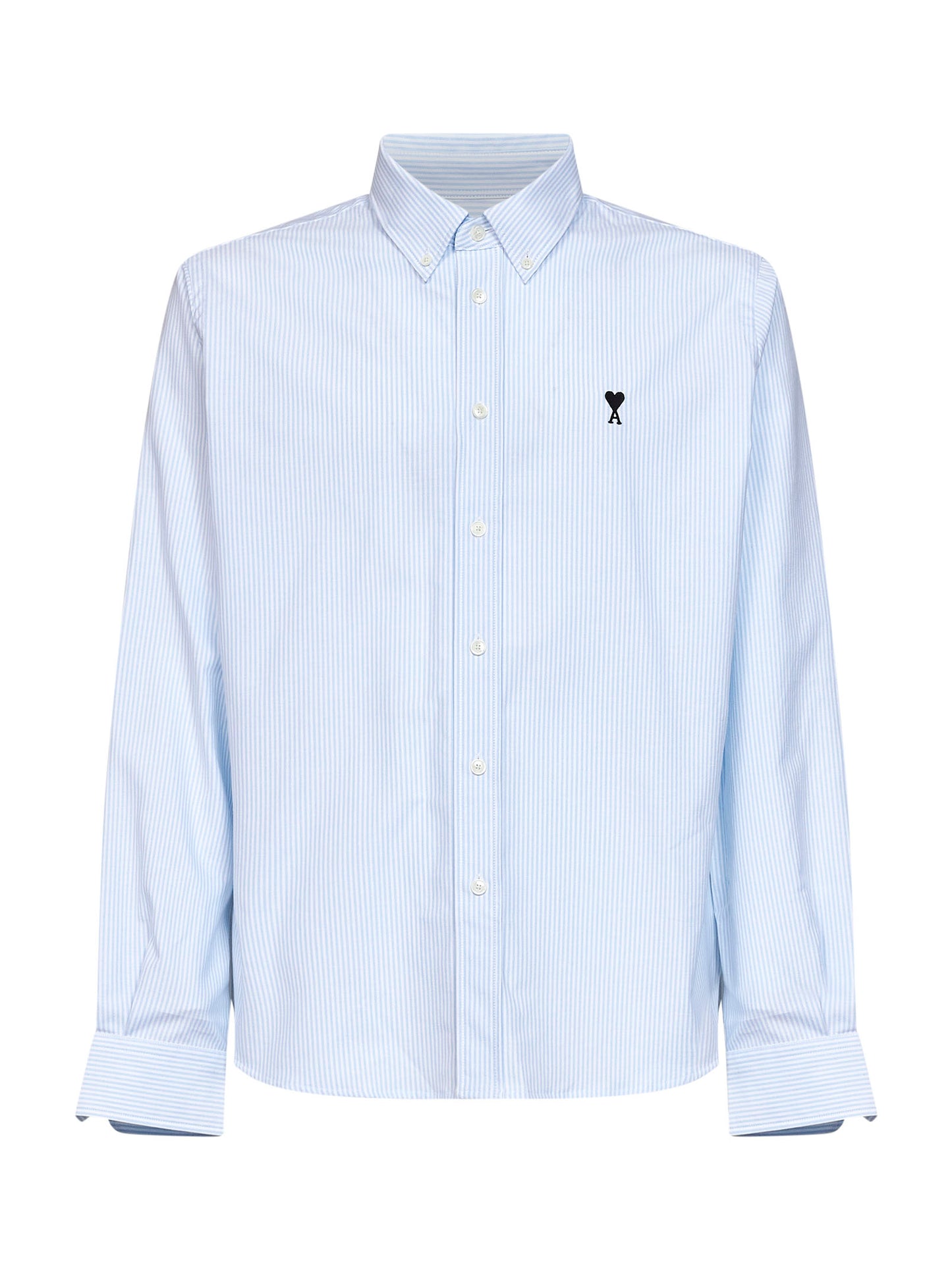Camicia Ami de Coeur in cotone a righe blu cielo e bianco