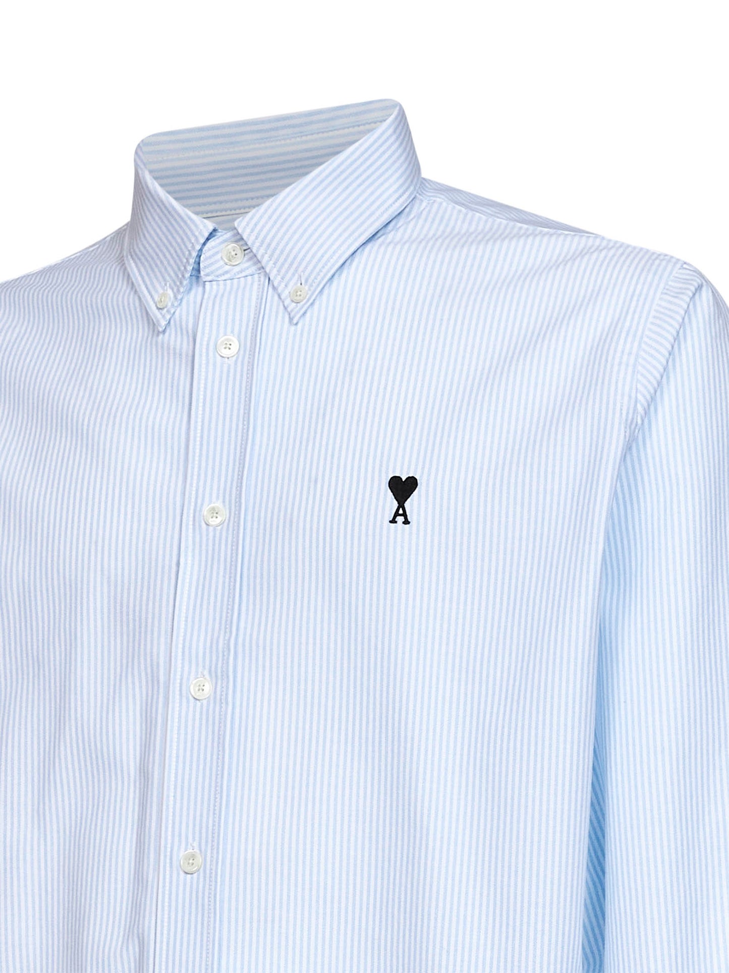 Camicia Ami de Coeur in cotone a righe blu cielo e bianco