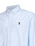 Camicia Ami de Coeur in cotone a righe blu cielo e bianco