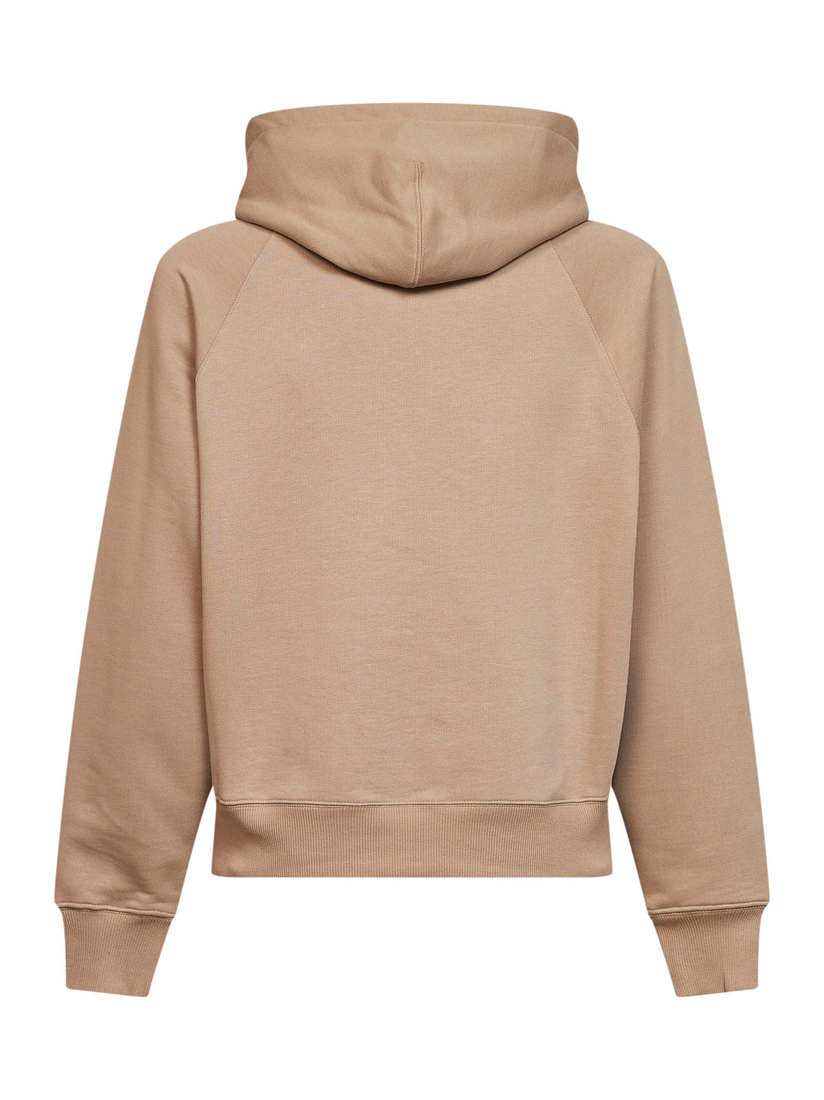 Beige loopback jersey Ami de Cœur embossed hoodie