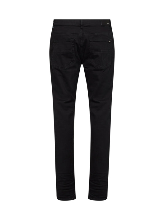 Black stretch cotton denim Stack skinny-fit jeans