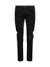 Jeans MX1 in denim di cotone stretch nero con toppe