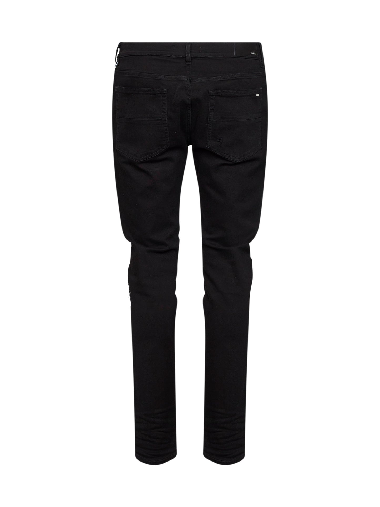 Jeans MX1 in denim di cotone stretch nero con toppe