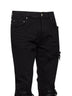 Jeans MX1 in denim di cotone stretch nero con toppe