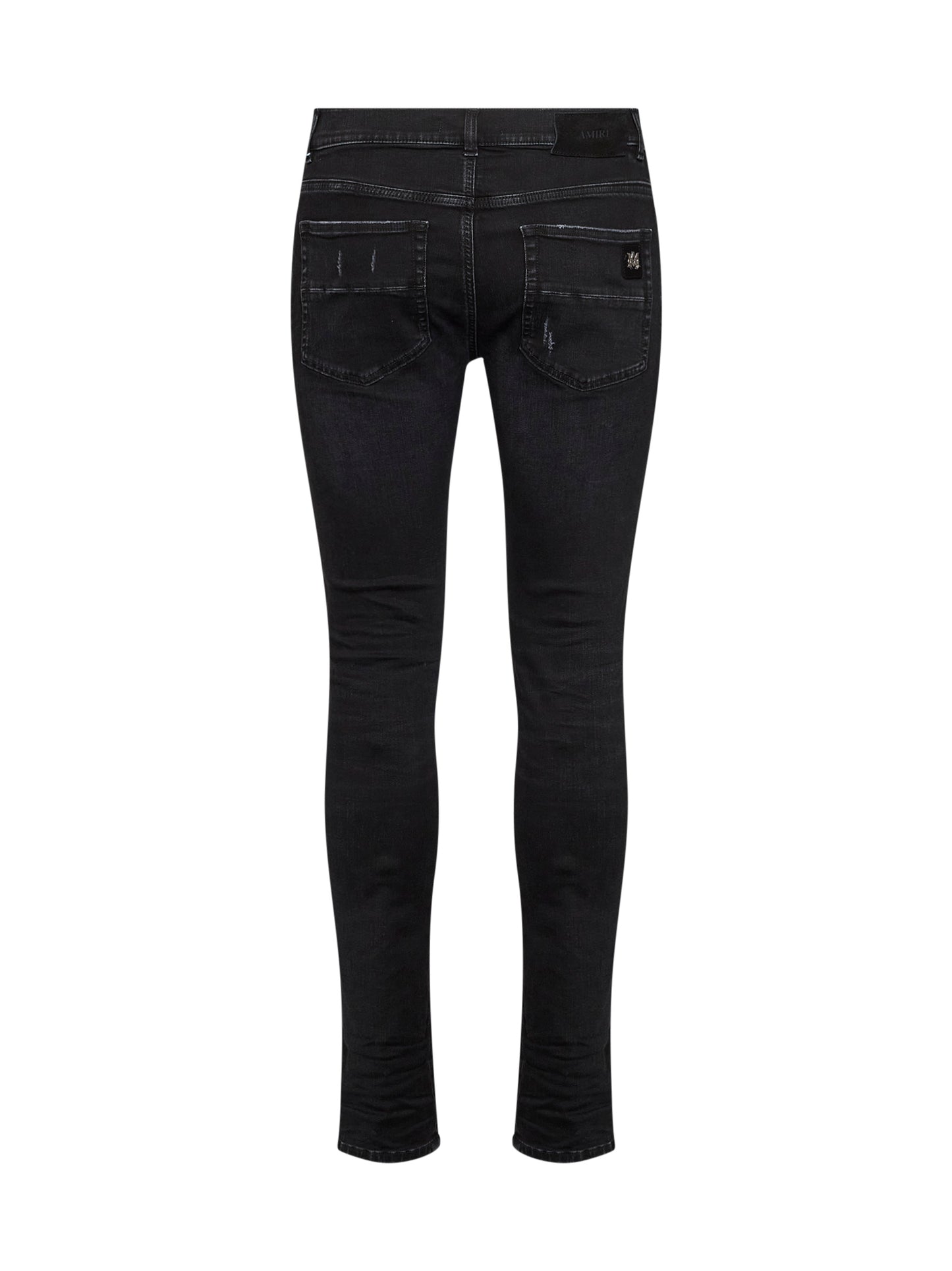 Jeans MX1 in denim di cotone stretch nero con borchie