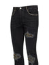 Jeans MX1 in denim di cotone stretch nero con borchie
