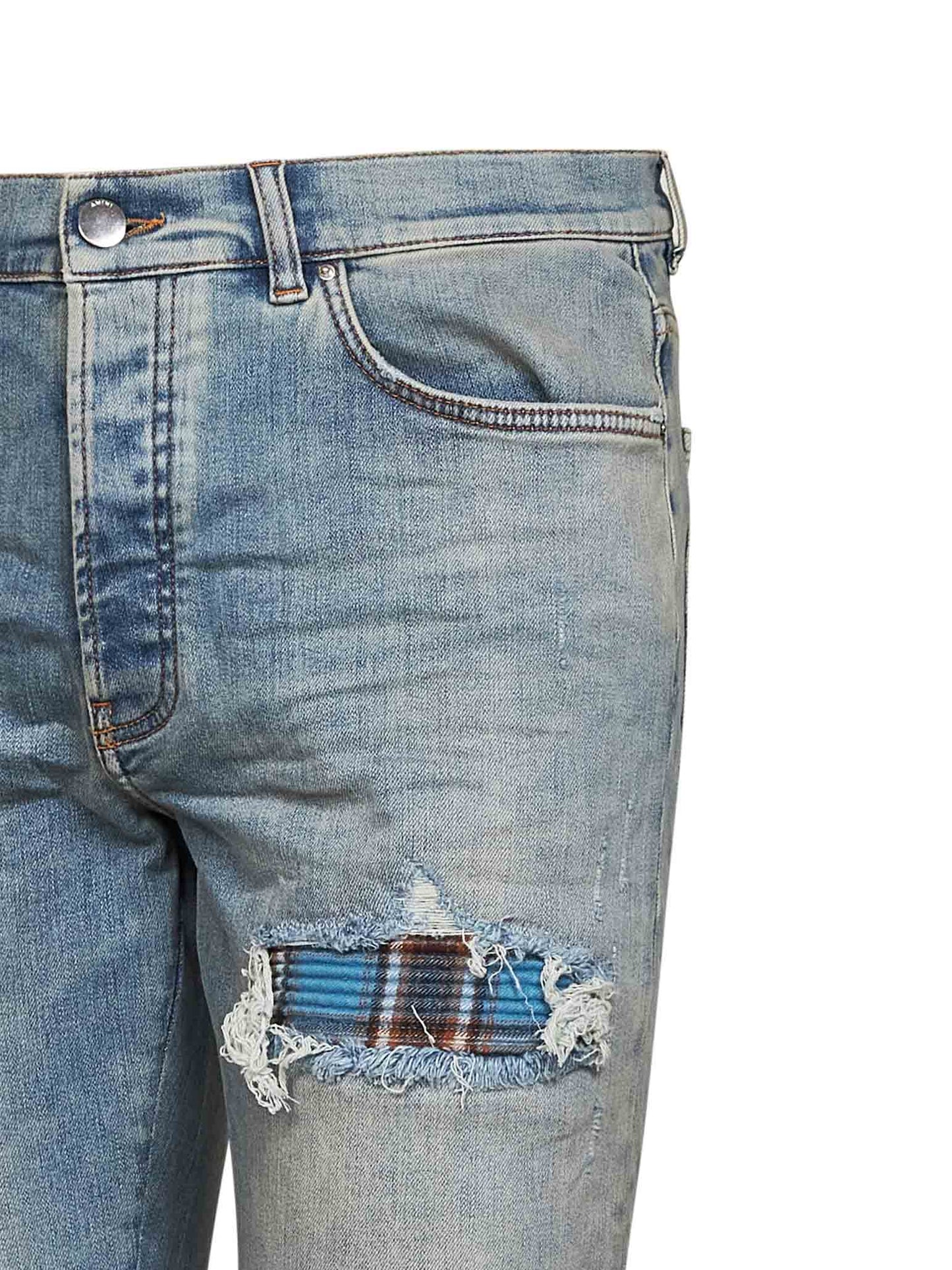 Jeans Flannel MX1 in denim di cotone stretch indaco medio