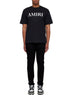 T-Shirt con Stampa Logo Lettering in Cotone Nero