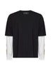 Black cotton jersey Burnt Out double-sleeve T-shirt