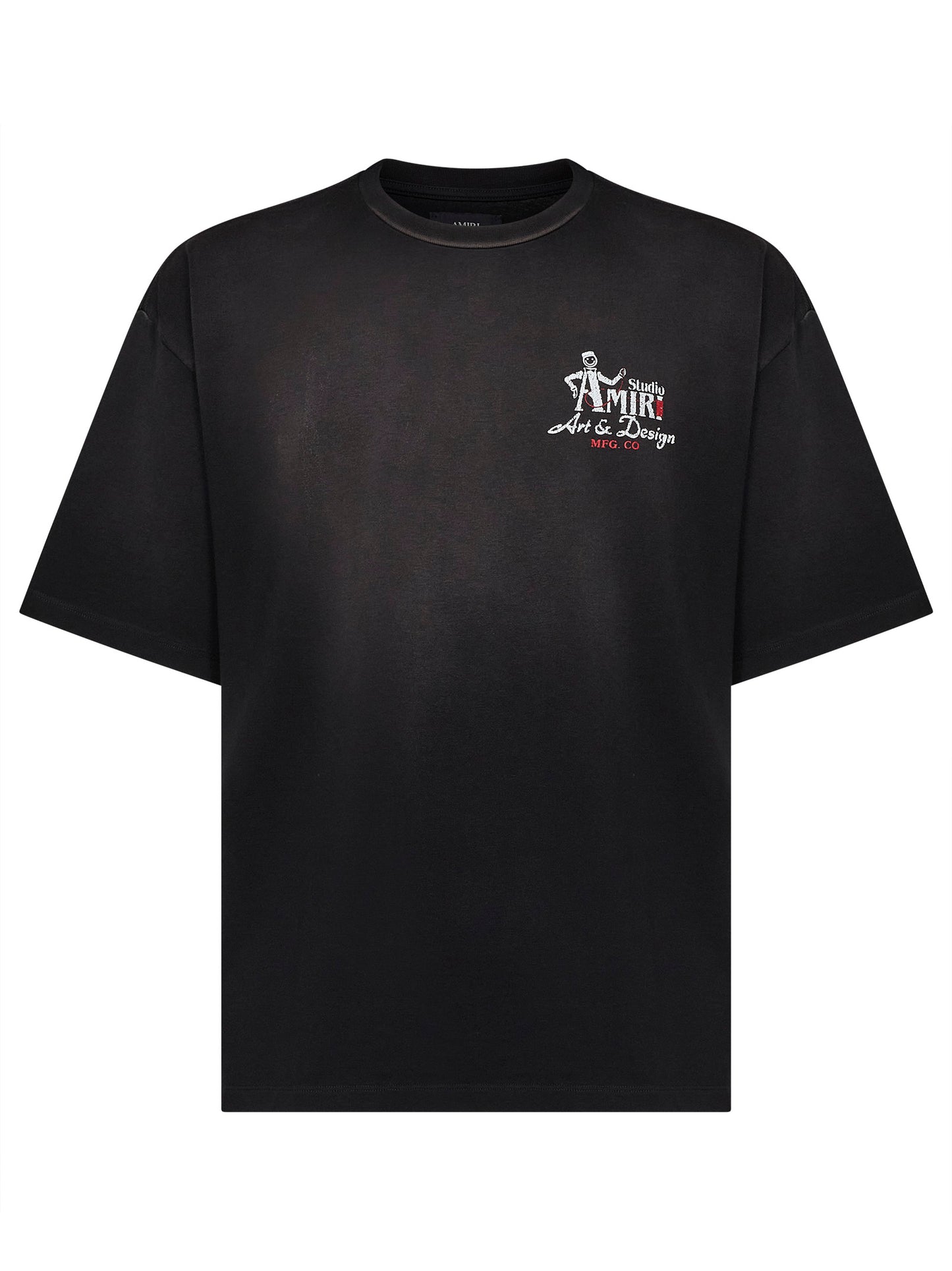 T-shirt oversize Amiri Studio in jersey di cotone nero