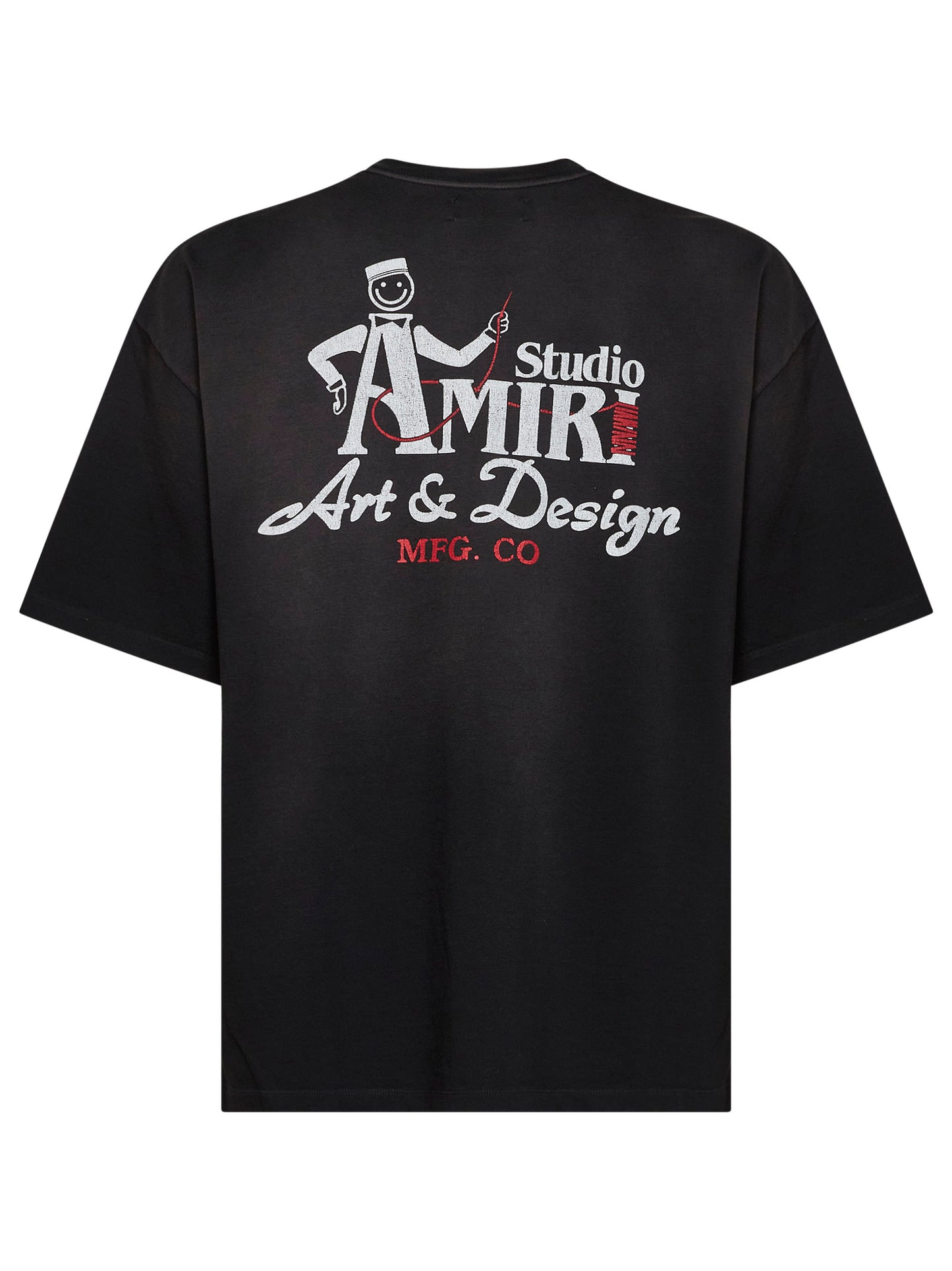 T-shirt oversize Amiri Studio in jersey di cotone nero