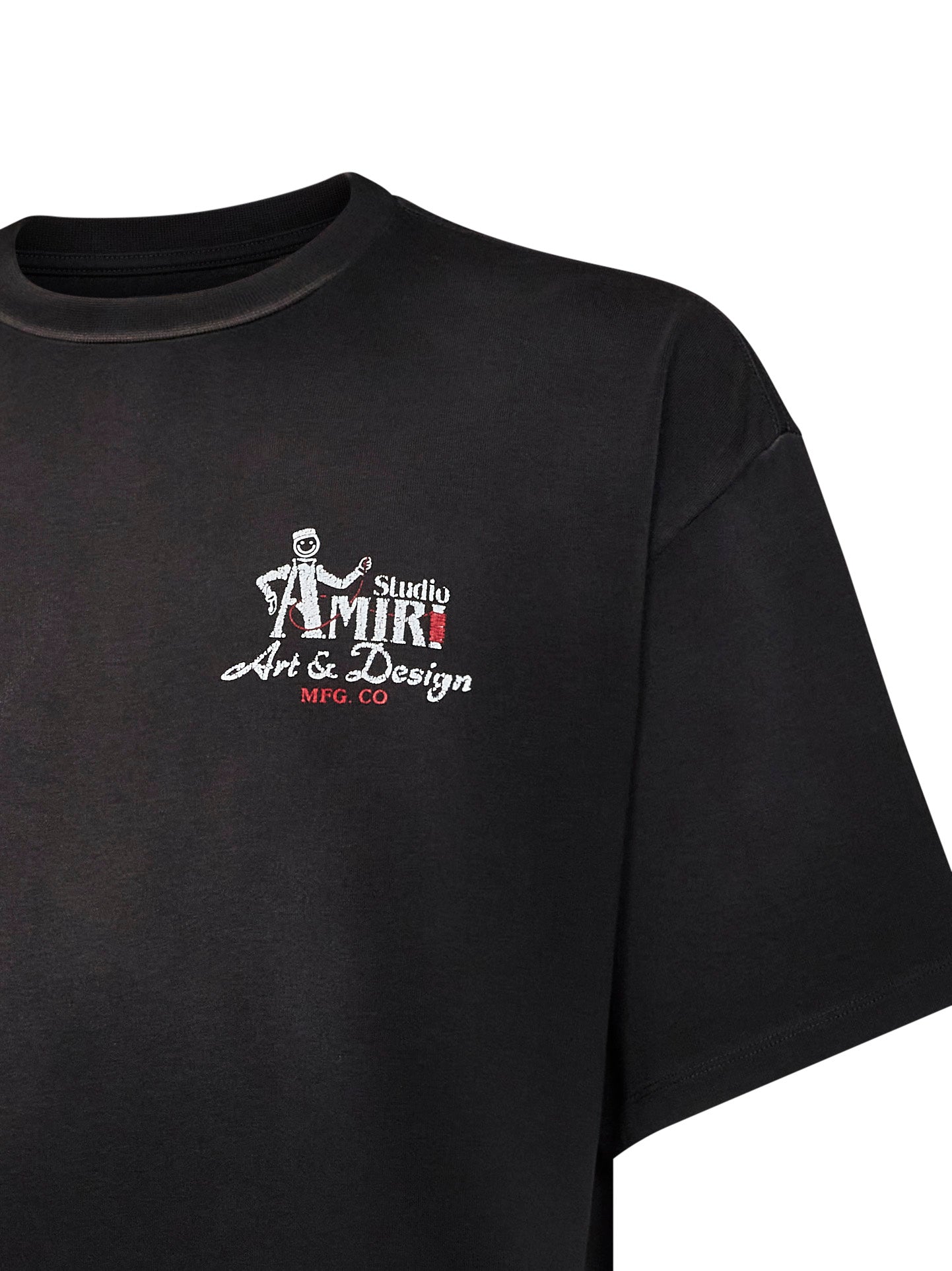 T-shirt oversize Amiri Studio in jersey di cotone nero