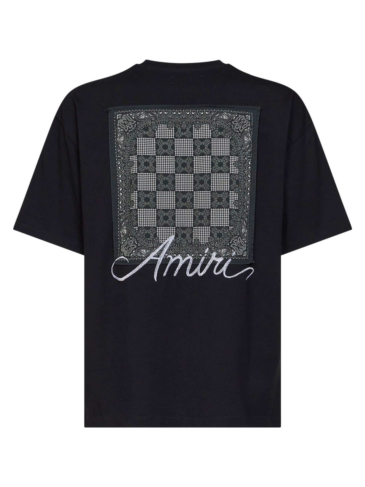 Black jersey MA Quad checkerboard T-shirt