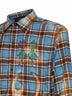 Blue bleached check flannel MA Quad shirt
