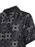 Camicia bowling MA Check in seta stampata nera