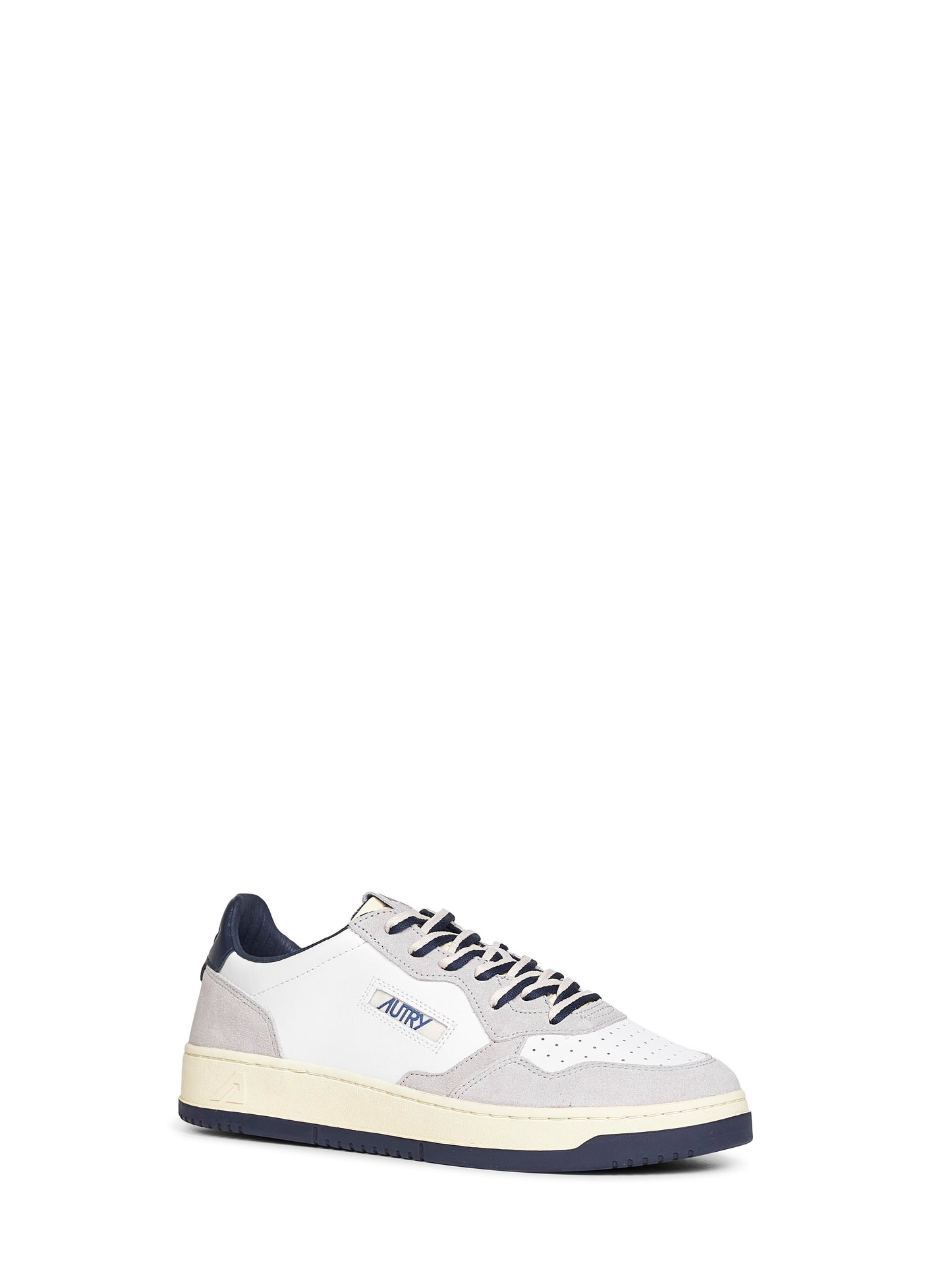 White leather and vapor suede Medalist Low sneakers
