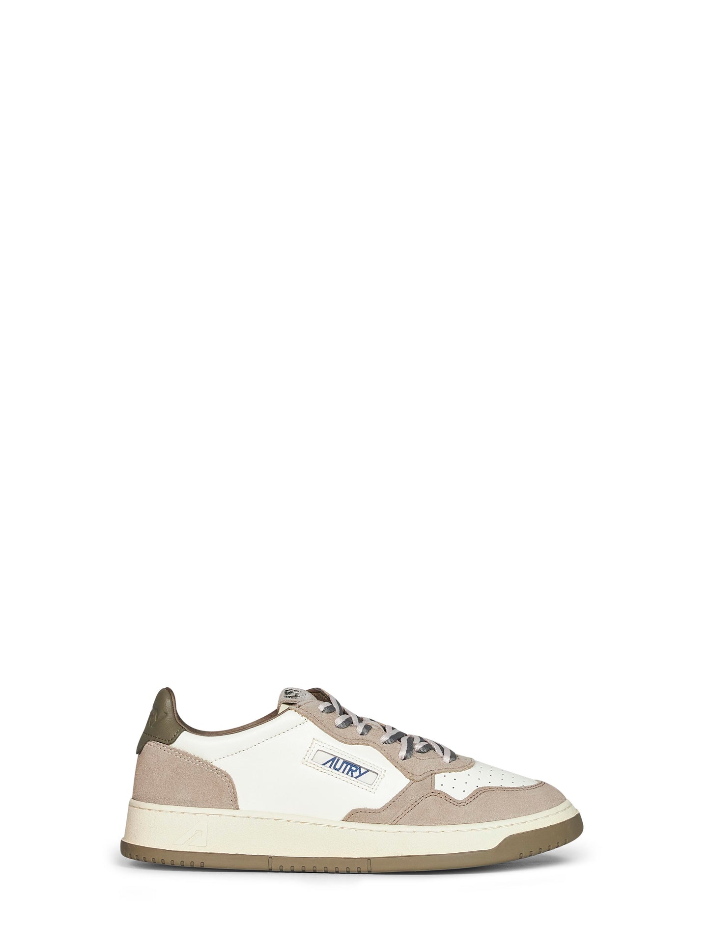 White leather and licorice suede Medalist Low sneakers