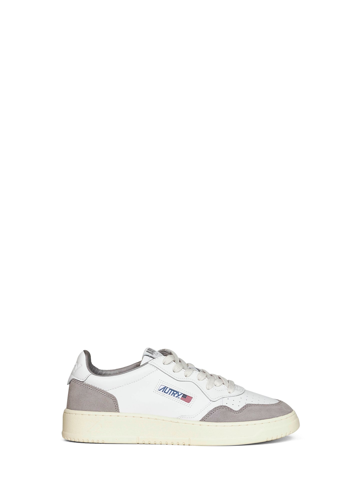 White leather and cement suede Medalist Low sneakers